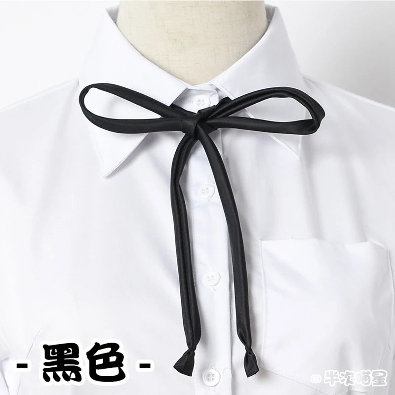 Japanese High School Short-Sleeve Uniform Shirt with Square Collar in White
