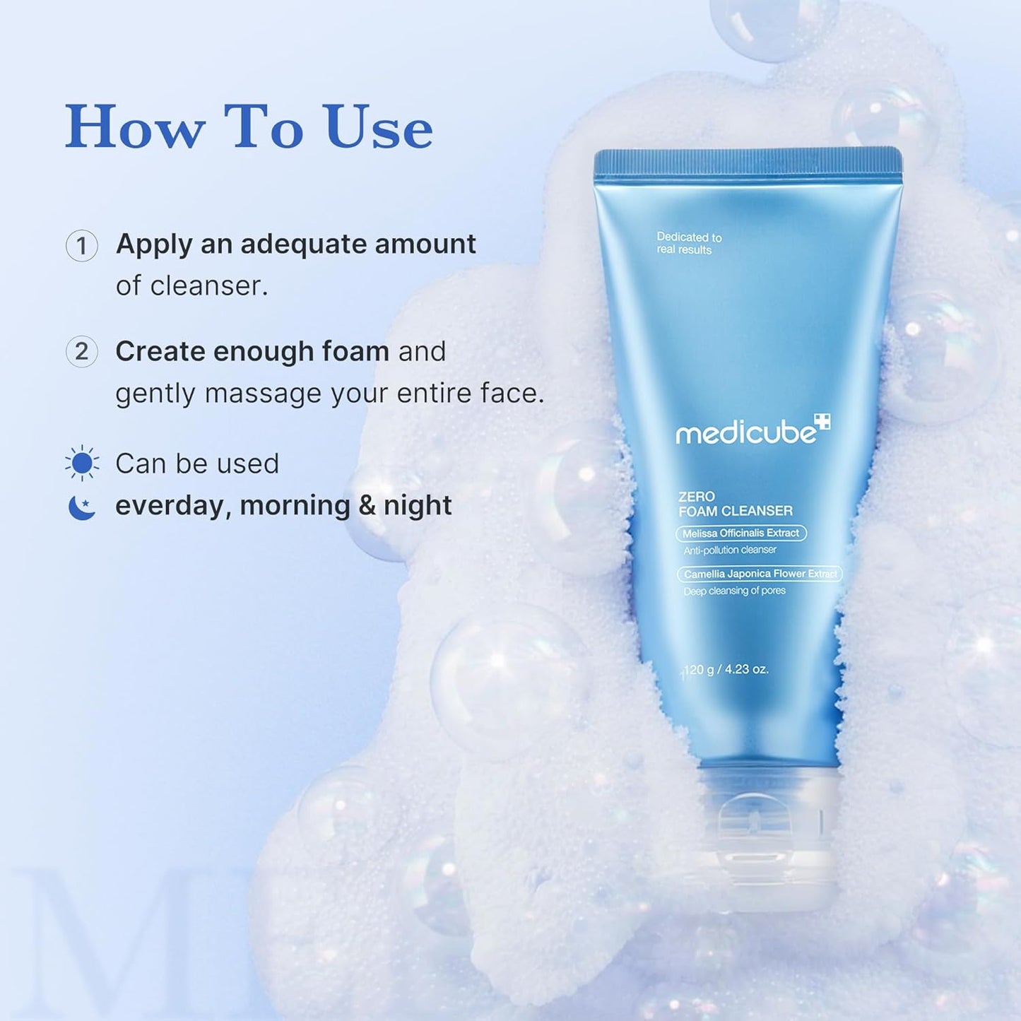 Facial Cleanser Zero Foam Cleanser for Pore & Excess Oil Care | Daily Gentle Cleansing Foam - Excess Sebum Control, Hydration, Pore Minimization, Korean Skincare, Sensitive Skin, 4.23 Oz