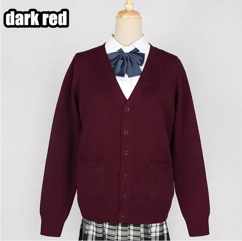 2020 Spring Cosplay School Uniform Sweater for Girls Women Long Sleeve Knitted Japanese Sailor Uniform Cardigans