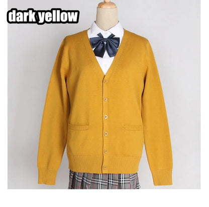 2020 Spring Cosplay School Uniform Sweater for Girls Women Long Sleeve Knitted Japanese Sailor Uniform Cardigans