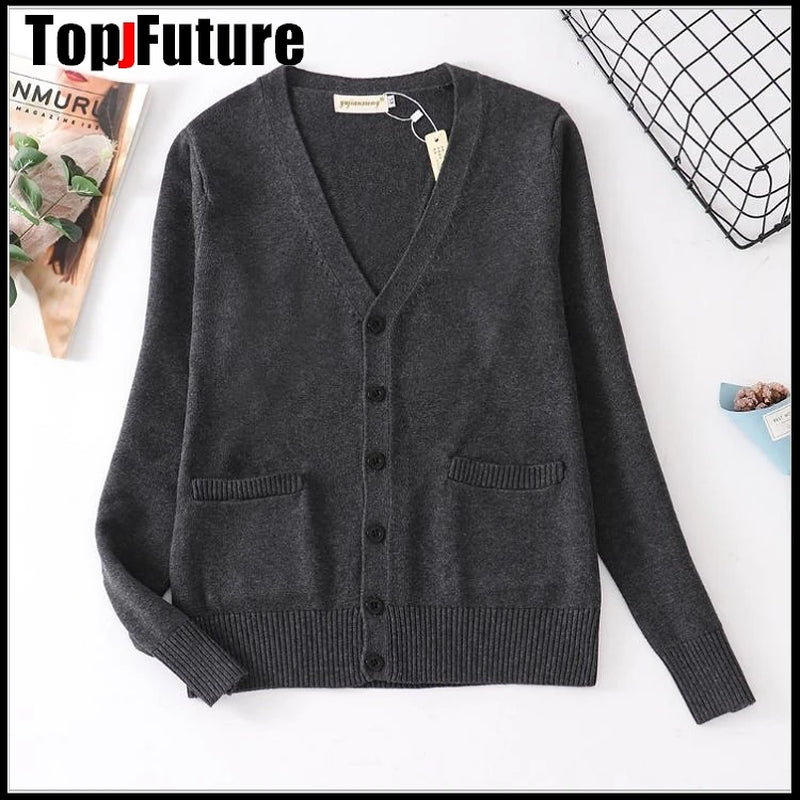 2020 Spring Cosplay School Uniform Sweater for Girls Women Long Sleeve Knitted Japanese Sailor Uniform Cardigans