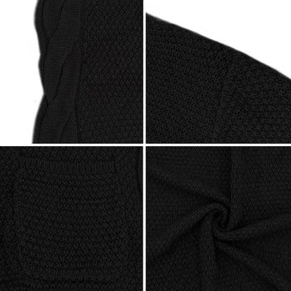 Chunky Cable Knit Women's Cardigan Sweater with Pockets, Sizes S-XXL