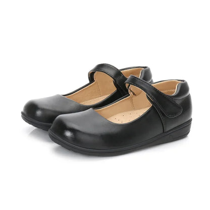 Children's Versatile Leather Shoes for Spring and Autumn - Black Fashion School Uniform Shoes for Girls