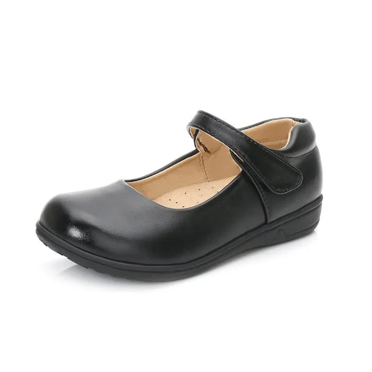 Children's Versatile Leather Shoes for Spring and Autumn - Black Fashion School Uniform Shoes for Girls