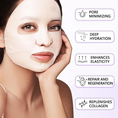 Deep Collagen Jelly Gel Face Mask,Bio-Collagen Facial Mask for Skin | Hydrating Hydrogel Sheet Overnight Mask, Low Molecular Weight Collagen for Lifting, Firming, and Moisturizing