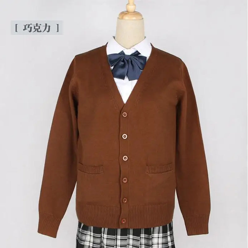 2020 Spring Cosplay School Uniform Sweater for Girls Women Long Sleeve Knitted Japanese Sailor Uniform Cardigans