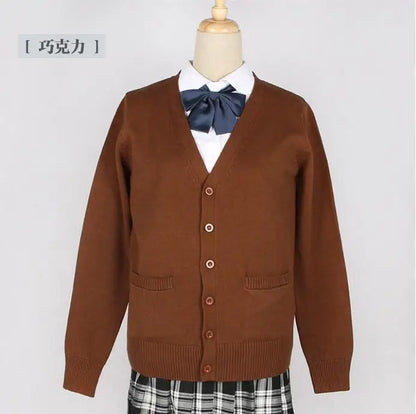2020 Spring Cosplay School Uniform Sweater for Girls Women Long Sleeve Knitted Japanese Sailor Uniform Cardigans