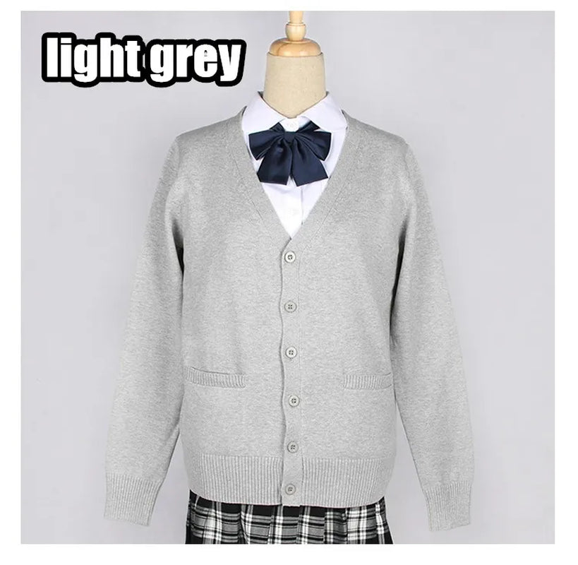 2020 Spring Cosplay School Uniform Sweater for Girls Women Long Sleeve Knitted Japanese Sailor Uniform Cardigans