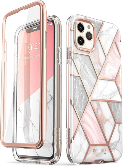 for Iphone 11 Pro Max Case with Built-In Screen Protector, Marble | Slim, Stylish, Full-Body Protection, Scratch-Resistant Back, Precise Cutouts