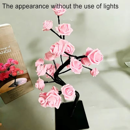 LED Table Lamp Rose Flower Tree USB Night Lights Home Decoration LED Table Lights Parties Xmas Christmas Wedding Bedroom Decor