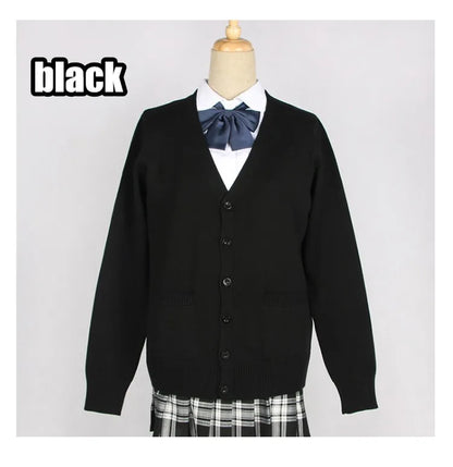 2020 Spring Cosplay School Uniform Sweater for Girls Women Long Sleeve Knitted Japanese Sailor Uniform Cardigans