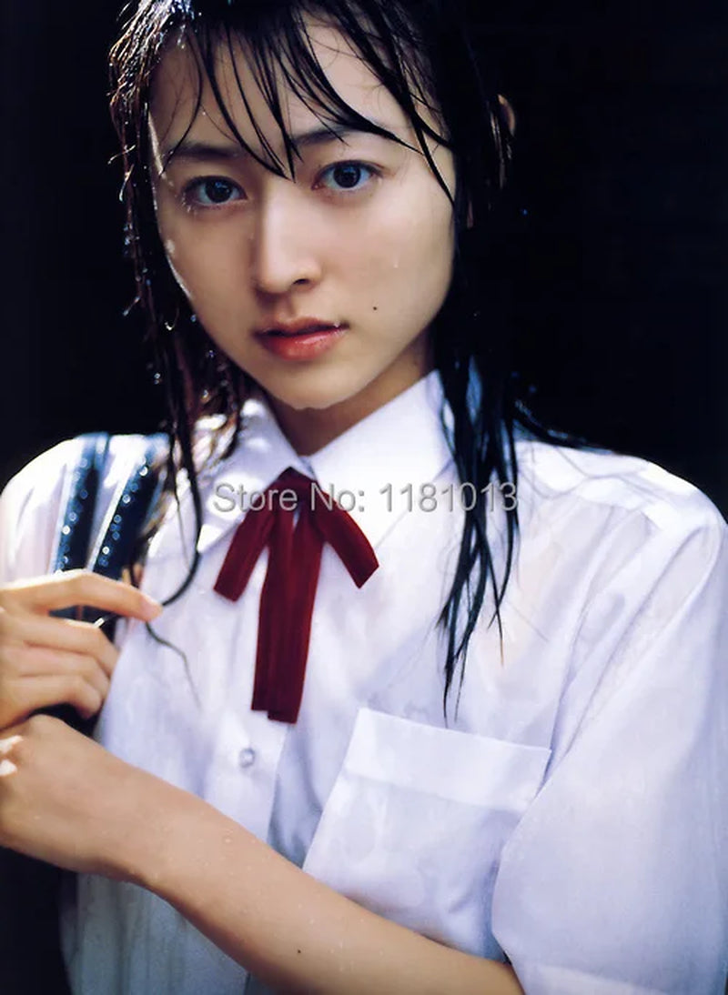 Japanese High School Short-Sleeve Uniform Shirt with Square Collar in White