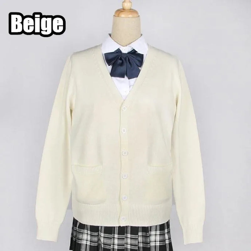2020 Spring Cosplay School Uniform Sweater for Girls Women Long Sleeve Knitted Japanese Sailor Uniform Cardigans