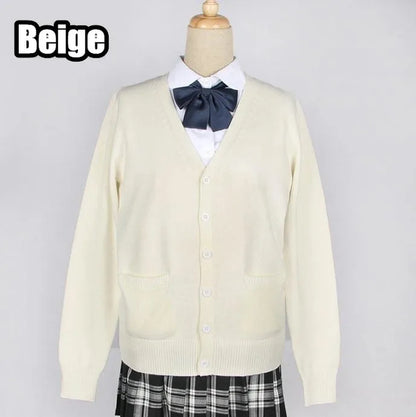 2020 Spring Cosplay School Uniform Sweater for Girls Women Long Sleeve Knitted Japanese Sailor Uniform Cardigans