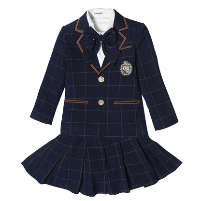 British School Uniform Kindergarten Uniform Wear Kids Primary School Wear Students Children Chorus Costume 4Pcs Set Customes
