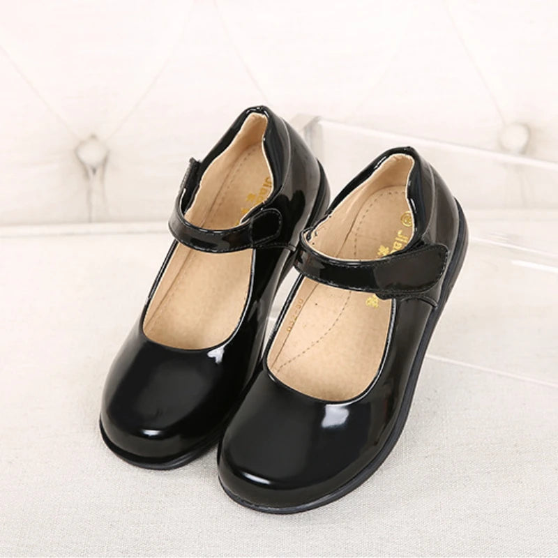 Children's Versatile Leather Shoes for Spring and Autumn - Black Fashion School Uniform Shoes for Girls
