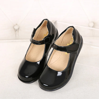 Children's Versatile Leather Shoes for Spring and Autumn - Black Fashion School Uniform Shoes for Girls