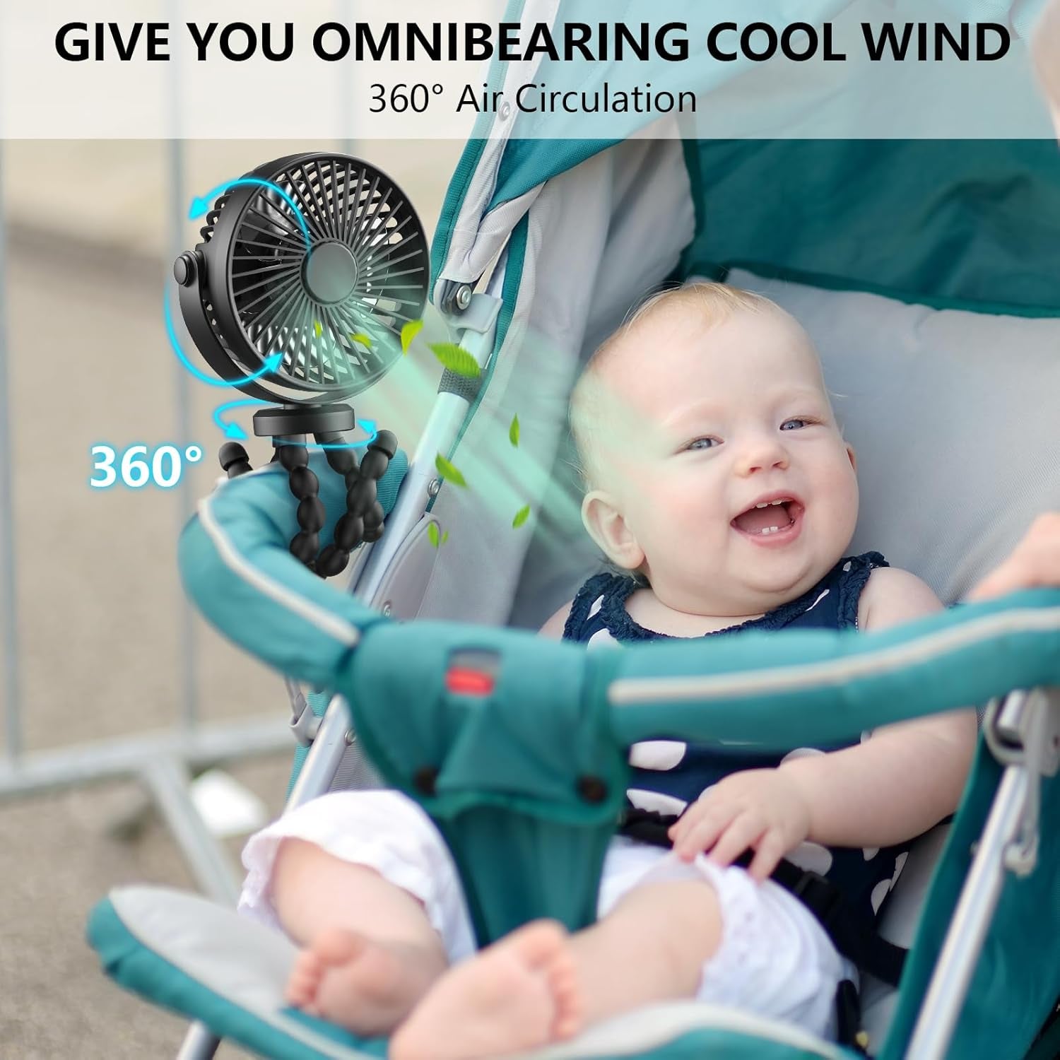 Mini Handheld Personal Portable Fan, Baby Stroller Fan, Car Seat Fan, USB or Battery Powered, with Flexible Tripod Clip on Student Bed Desk Bike Crib Treadmill Camping Traveling(Black) | Car Seat Fan , USB or Battery Powered, with Flexible Tripod Clip on Student Bed Desk Bike Crib Treadmill Camping Traveling