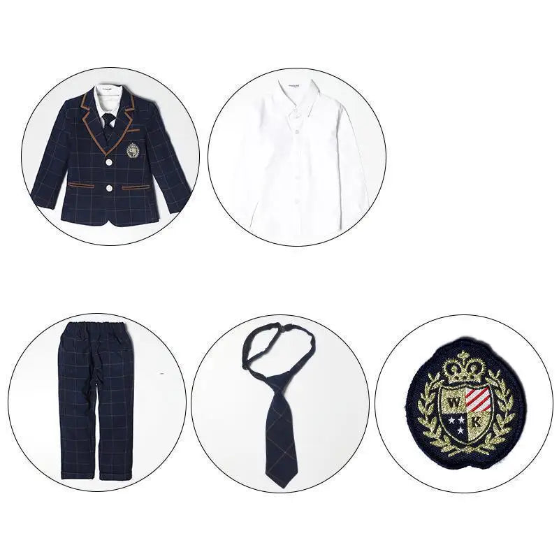 British School Uniform Kindergarten Uniform Wear Kids Primary School Wear Students Children Chorus Costume 4Pcs Set Customes