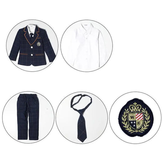 British School Uniform Kindergarten Uniform Wear Kids Primary School Wear Students Children Chorus Costume 4Pcs Set Customes