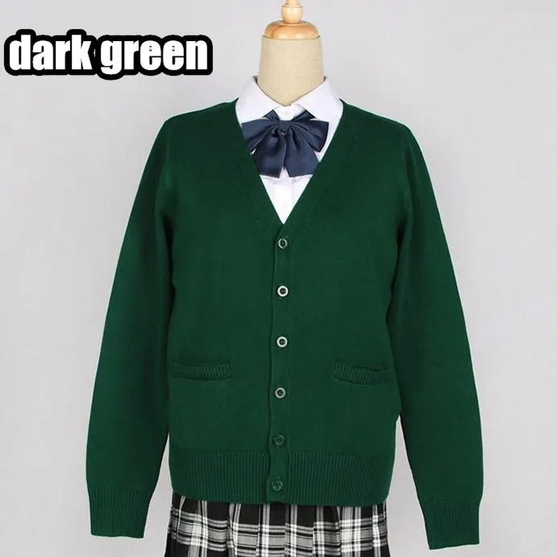 2020 Spring Cosplay School Uniform Sweater for Girls Women Long Sleeve Knitted Japanese Sailor Uniform Cardigans
