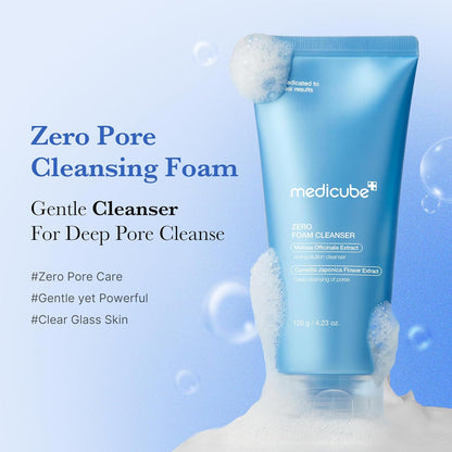 Facial Cleanser Zero Foam Cleanser for Pore & Excess Oil Care | Daily Gentle Cleansing Foam - Excess Sebum Control, Hydration, Pore Minimization, Korean Skincare, Sensitive Skin, 4.23 Oz